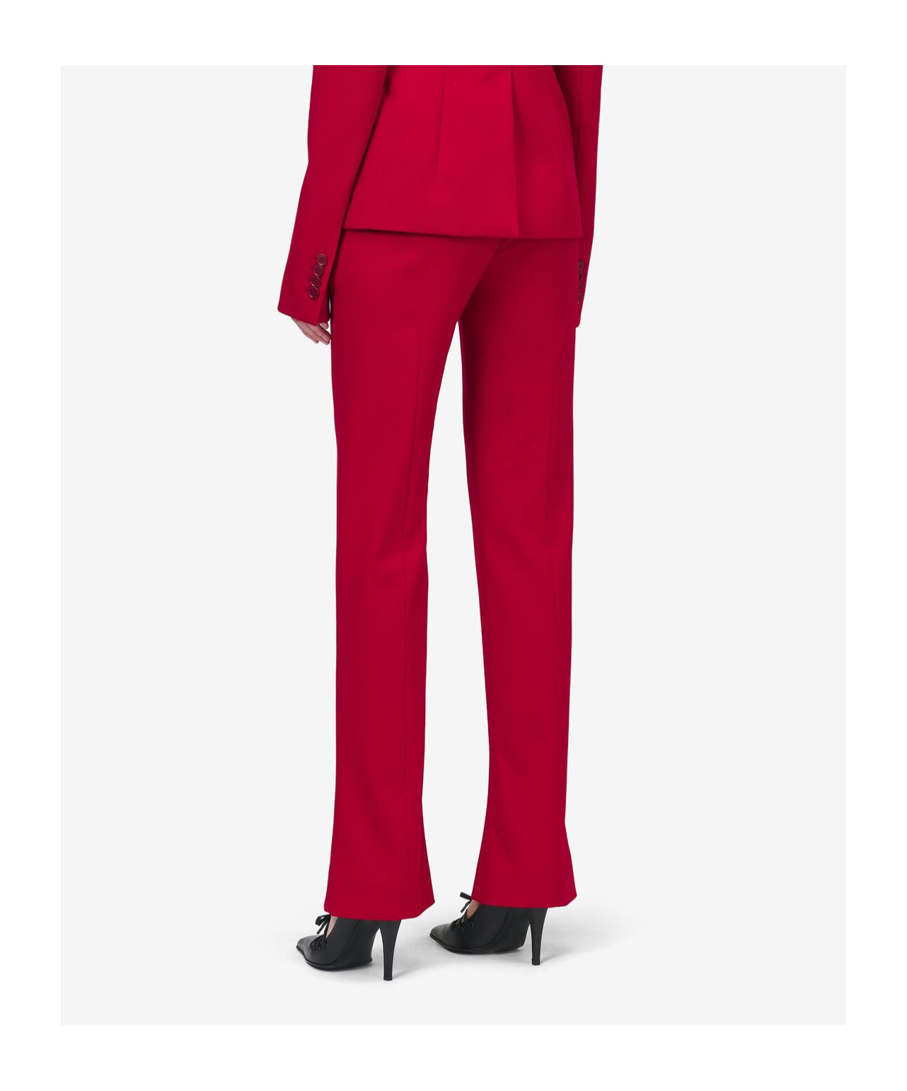 Alexander Mcqueen Women's Grain De Poudre Tailored Trousers In Crimson In Red