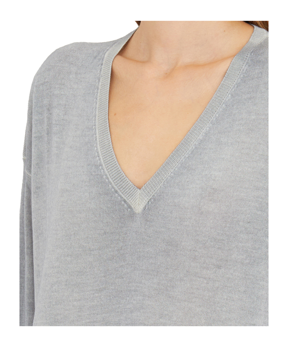 Avant Toi Maglia Scollo A V In Cashmere E Seta In Gray