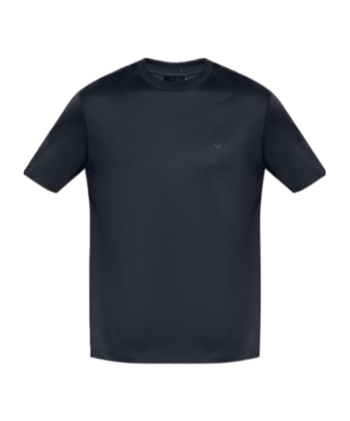 Emporio Armani Logo-embroidered Crew-neck T-shirt In Black