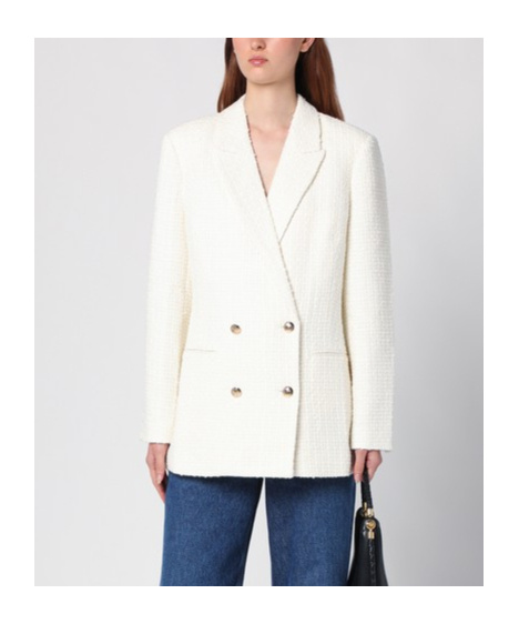 Shop Anine Bing Long-sleeved Suit Coat In White