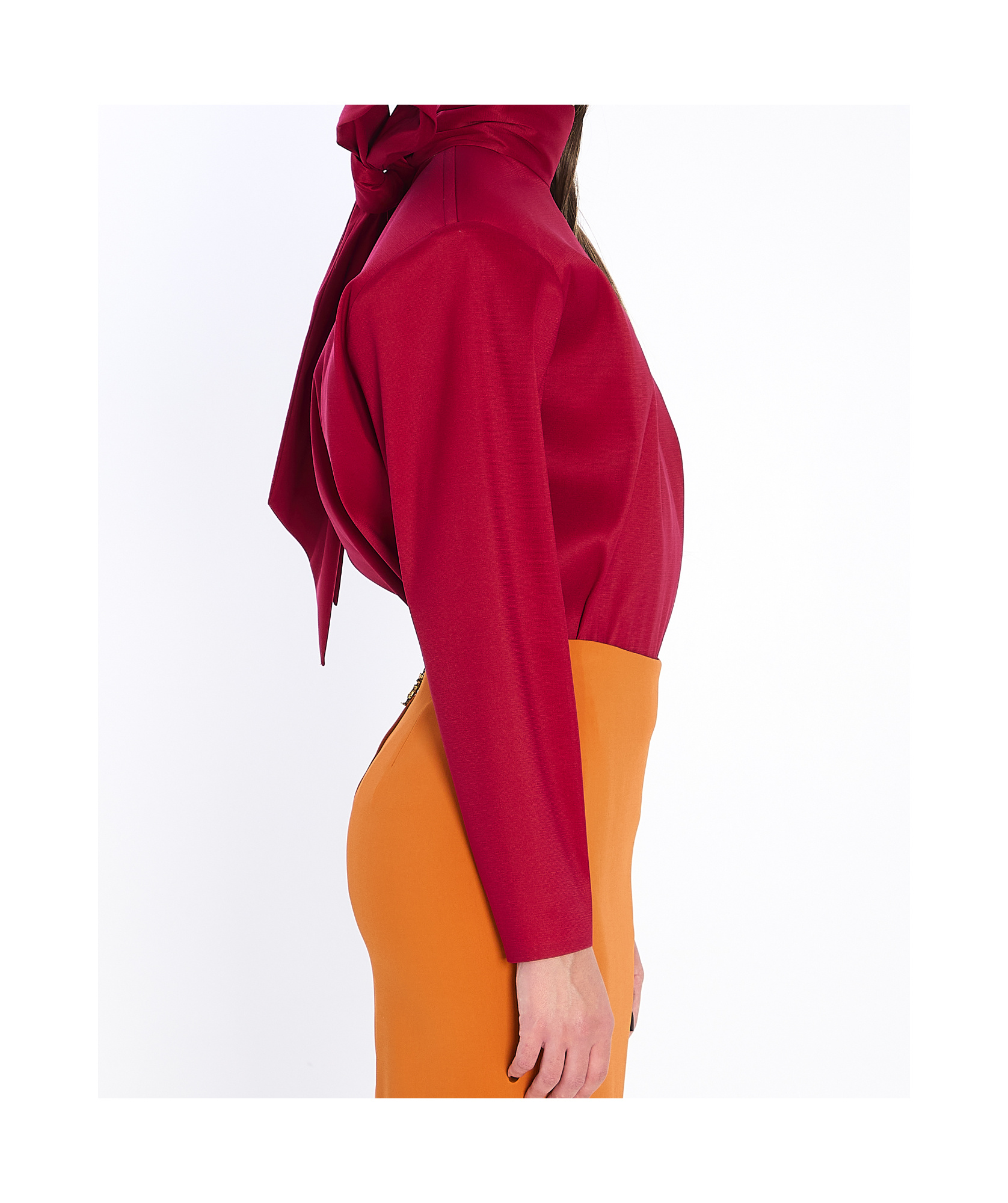 Saint Laurent Long-sleeved Top In Red