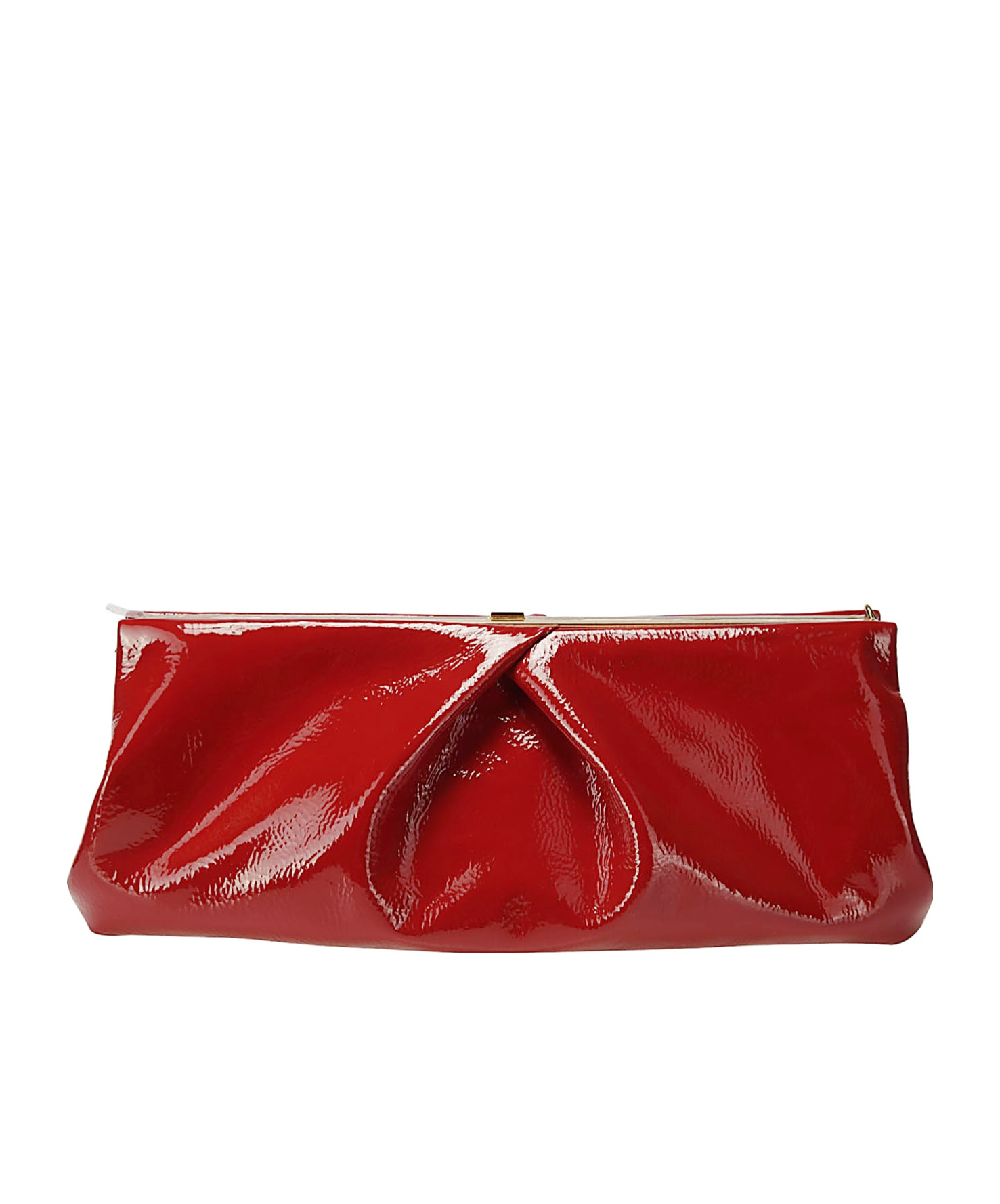 Dries Van Noten Large Clutch Bag In Painted Leather In Red