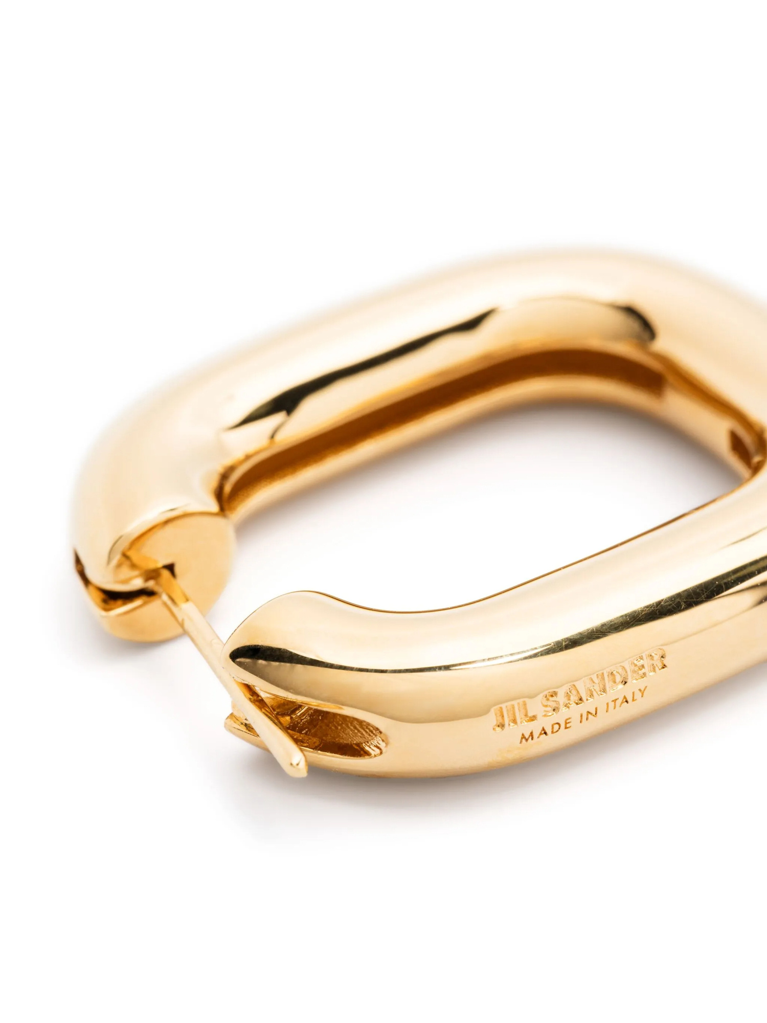 Jil Sander Loop Earrings In Gold-tone