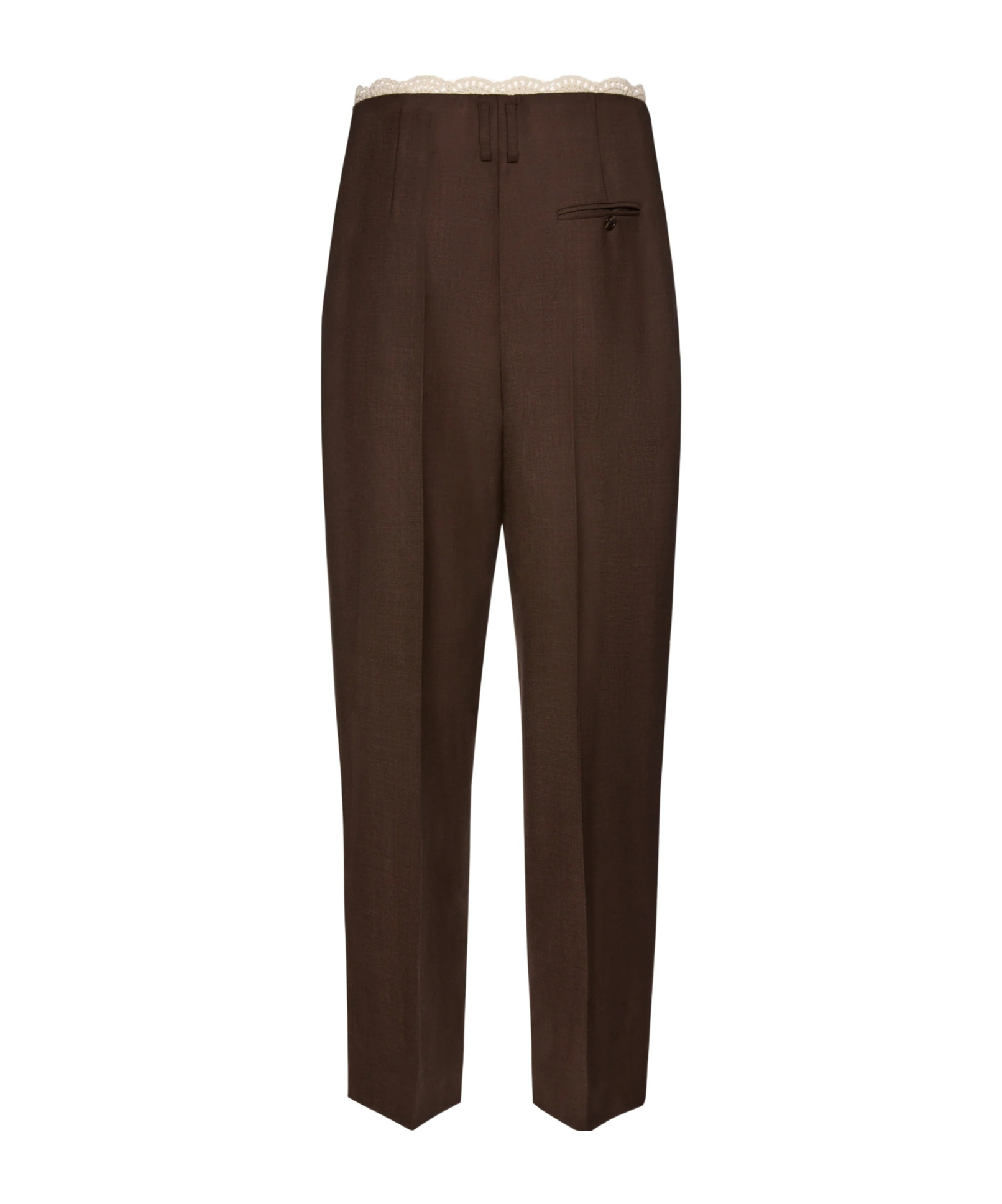 Magda Butrym Lace-detail Tapered Trousers In Brown