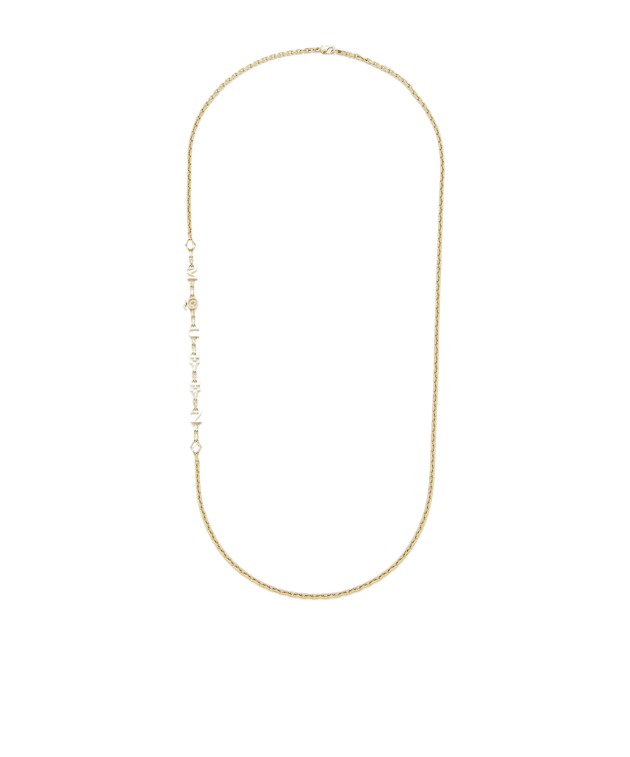 Alexander Mcqueen Necklace With Logo-lettering And Crystal In Gold
