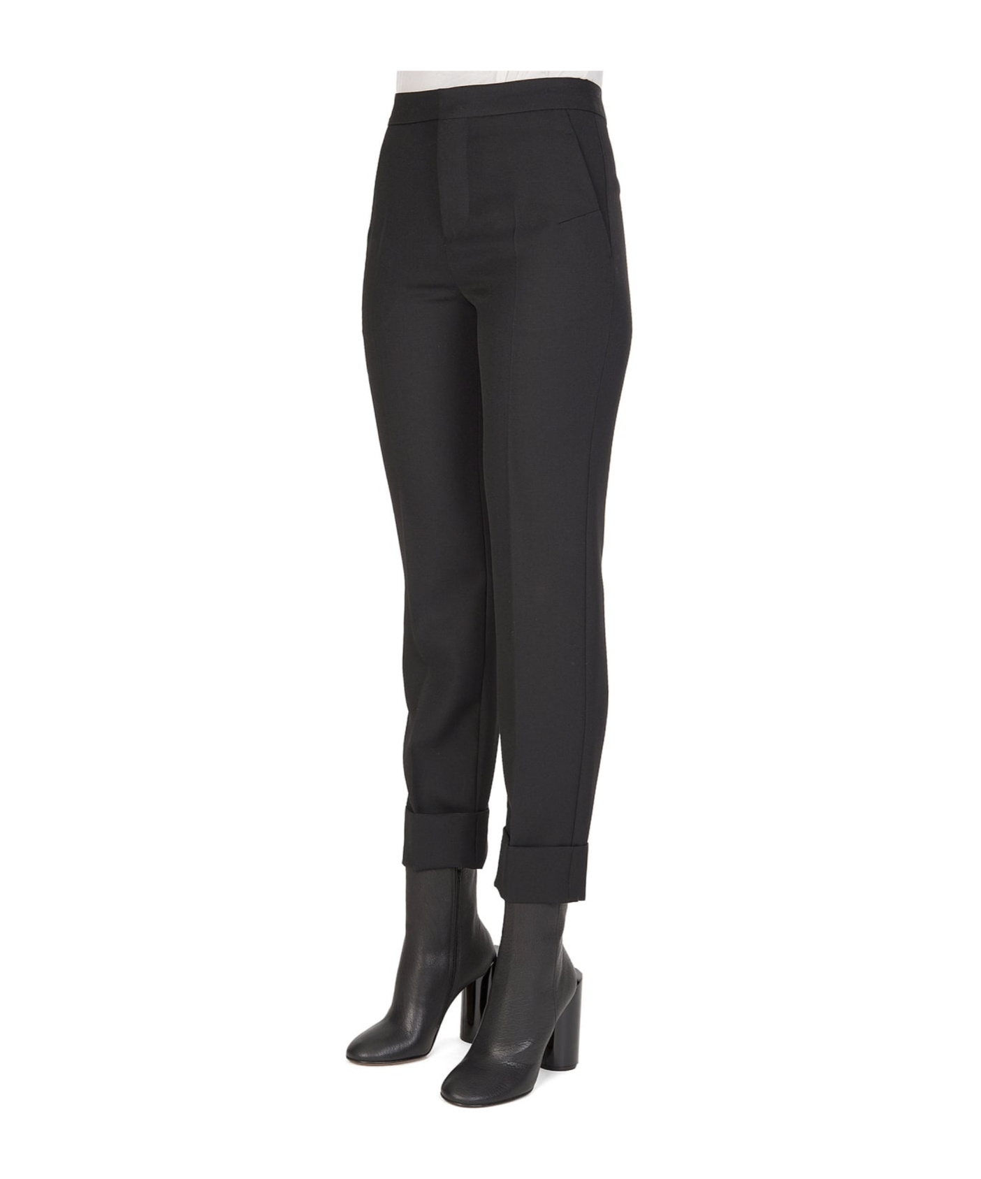Maison Margiela Wool Trousers In Black
