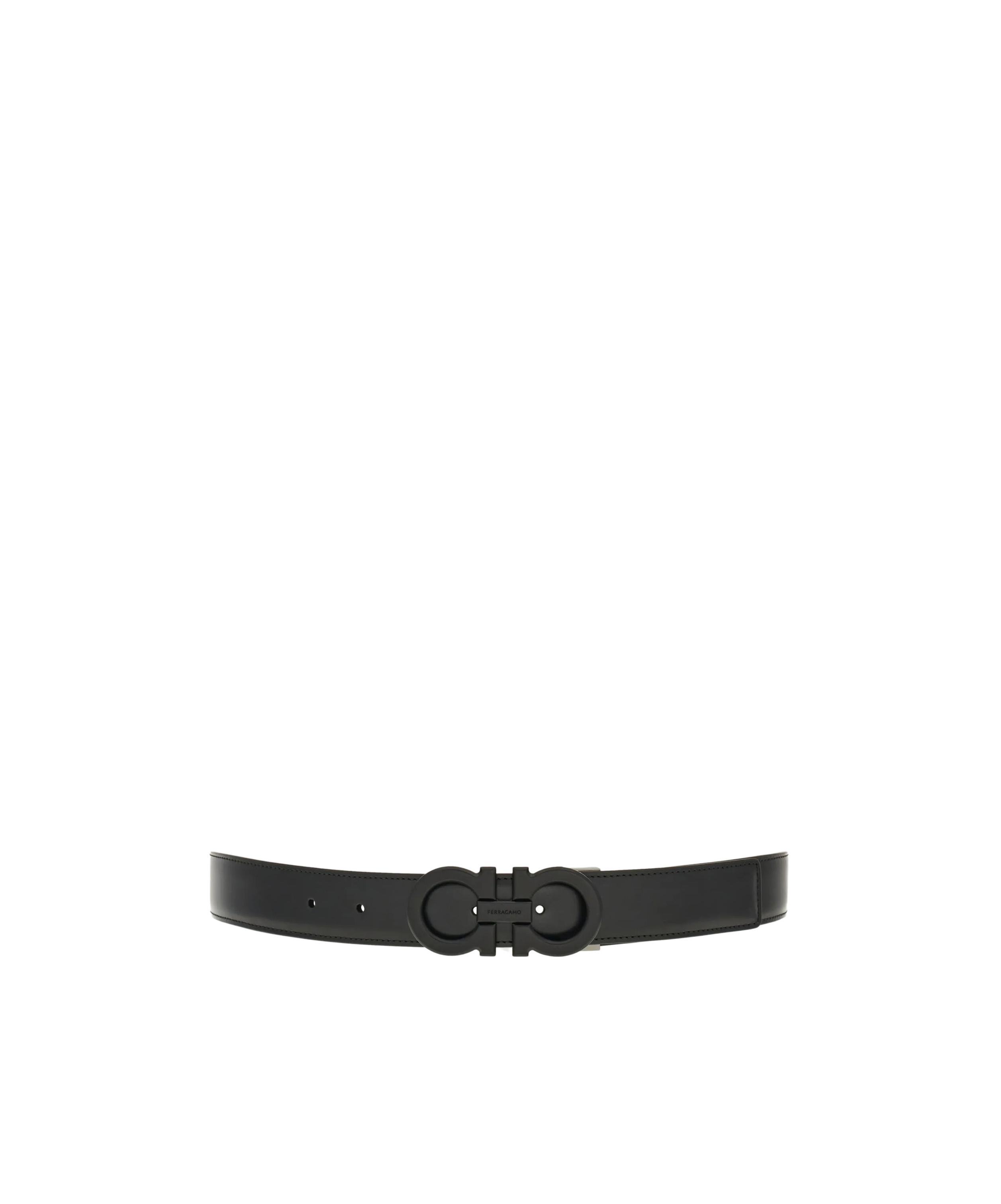Shop Ferragamo Gancini Reversible Belt In Black