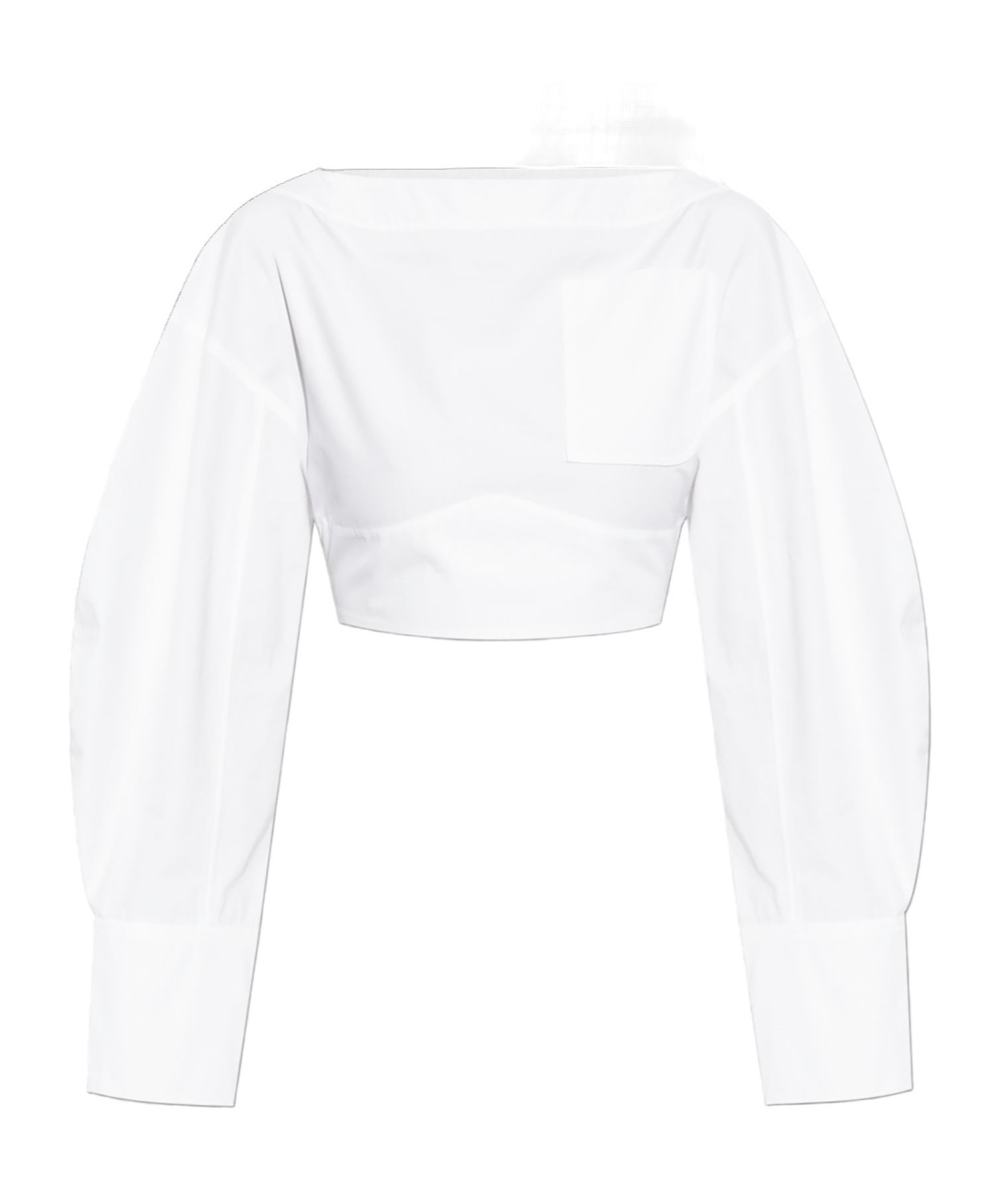 Jacquemus Le Haut Casaco Cutout Crop Cotton Poplin Shirt In White