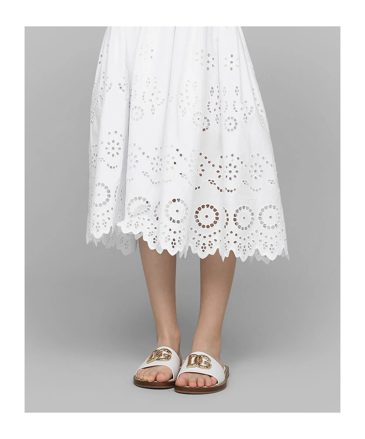 Dolce & Gabbana Logo Leather Sandals In White