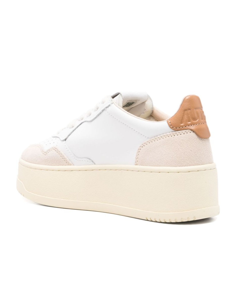 Autry Medalist Platform Leather Sneakers In White