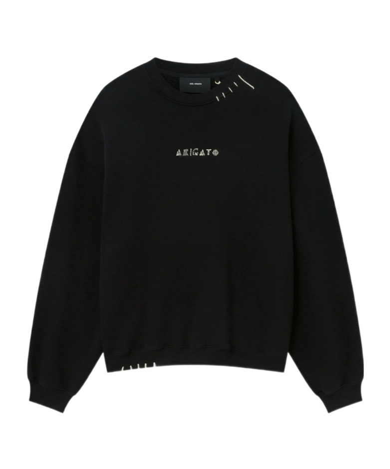 Axel Arigato Embroidered Logo Black Sweatshirt With Drop Shoulder Design In Black