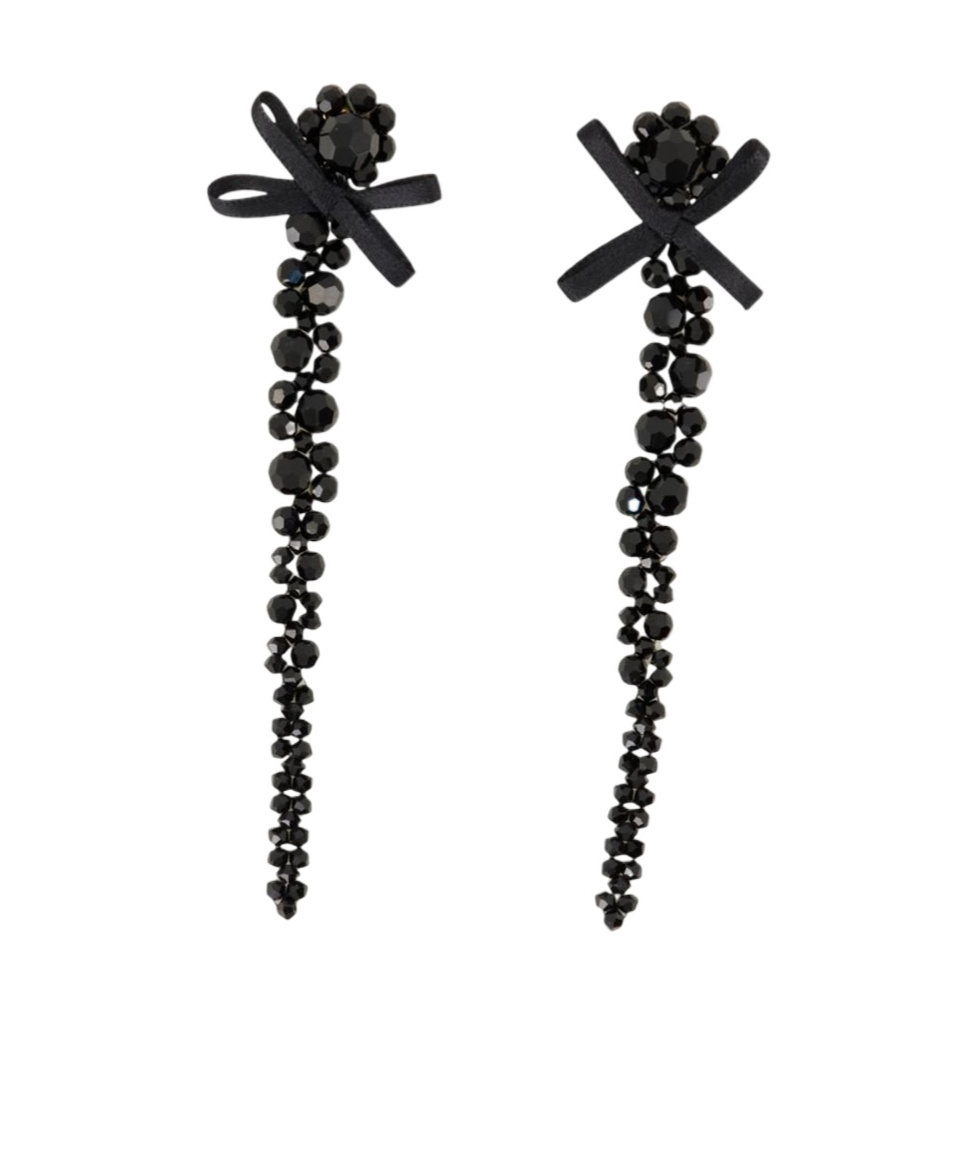Simone Rocha Crystal-embellished Drop Earrings In Black