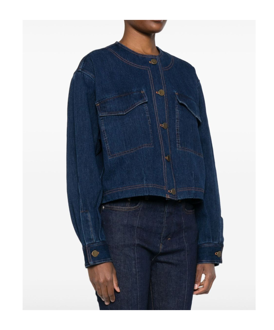 Forte Forte Cotton Overshirt With Chest And Patch Pockets In Blue