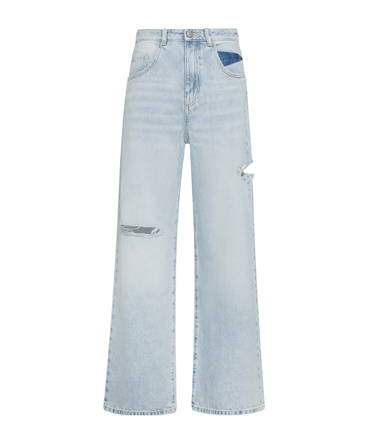 Icon Denim Poppy Ripped Jeans With Logo Patch In Blue