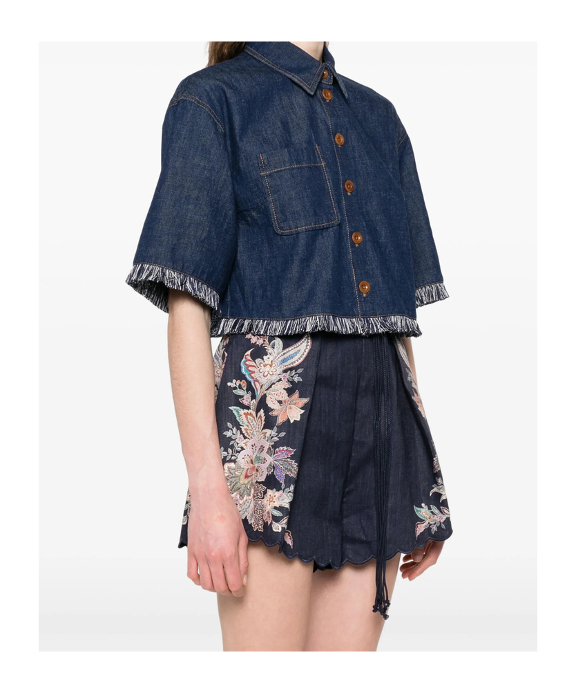 ZIMMERMANN ZIMMERMANN RHIANNON FRINGE DENIM SHIRT