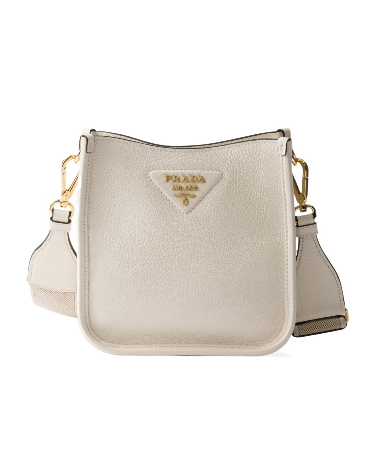 Prada Leather Mini Shoulder Bag In White