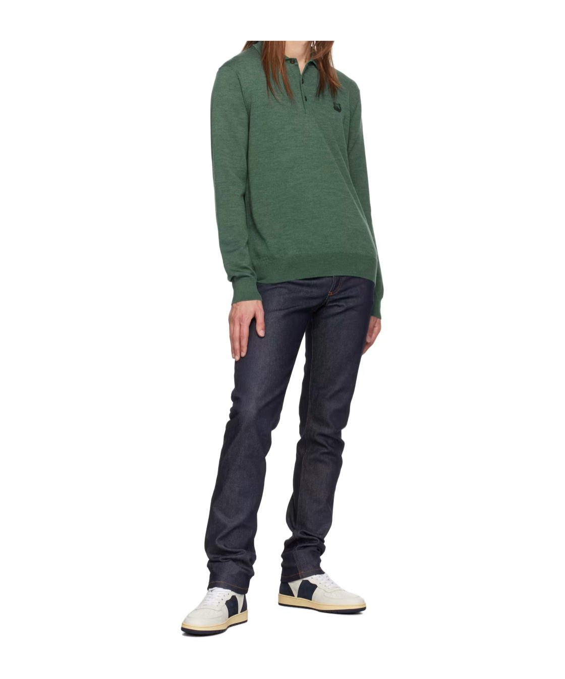 Maison Kitsuné Logo Decorated Polo Shirt In Green