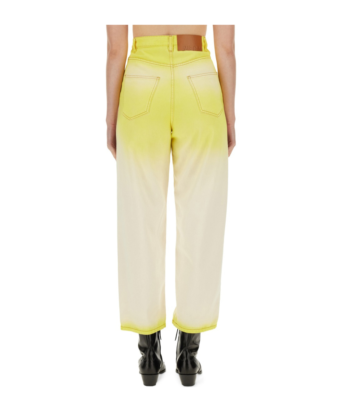 Msgm Cotton Jeans In Yellow