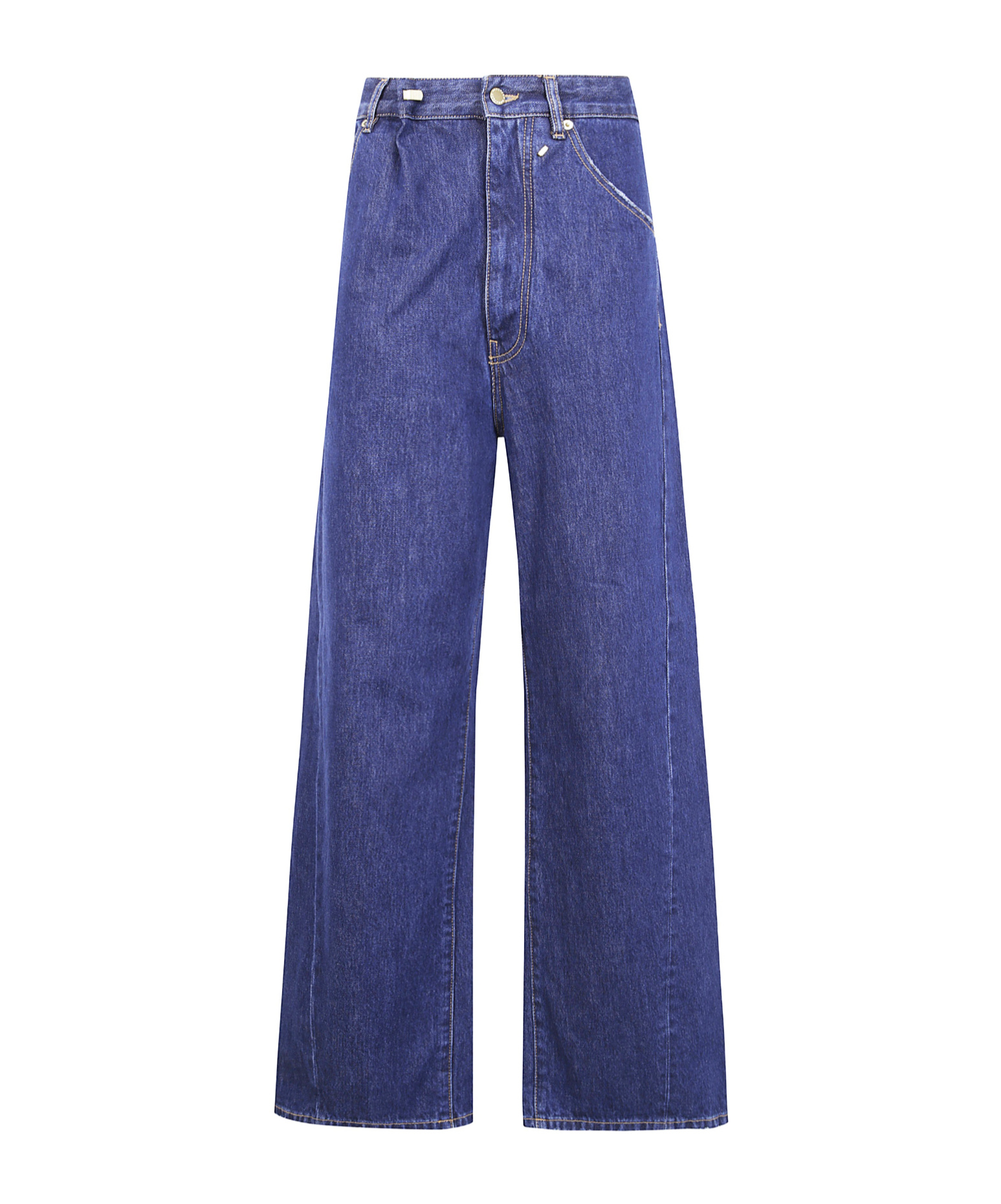 Darkpark Wide Leg Denim Trousers With Belt Loops In Blue