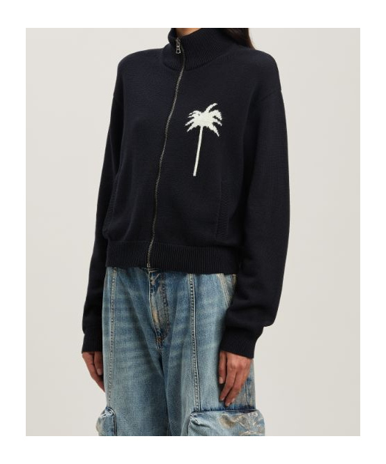 Shop Palm Angels Long-sleeved Sweater In Black