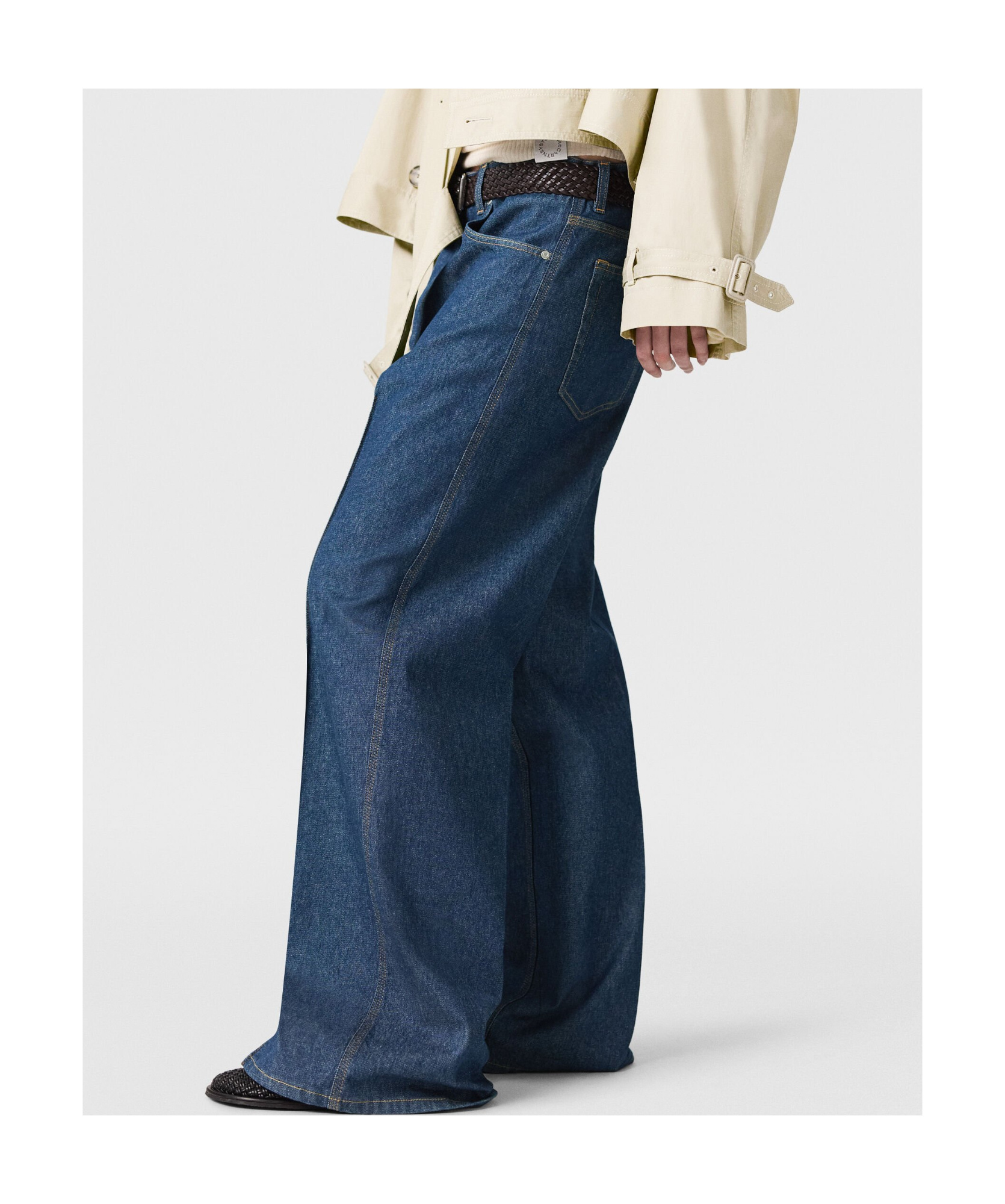 Stella Mccartney Centre-pleat Denim Tailored Trousers In Blue