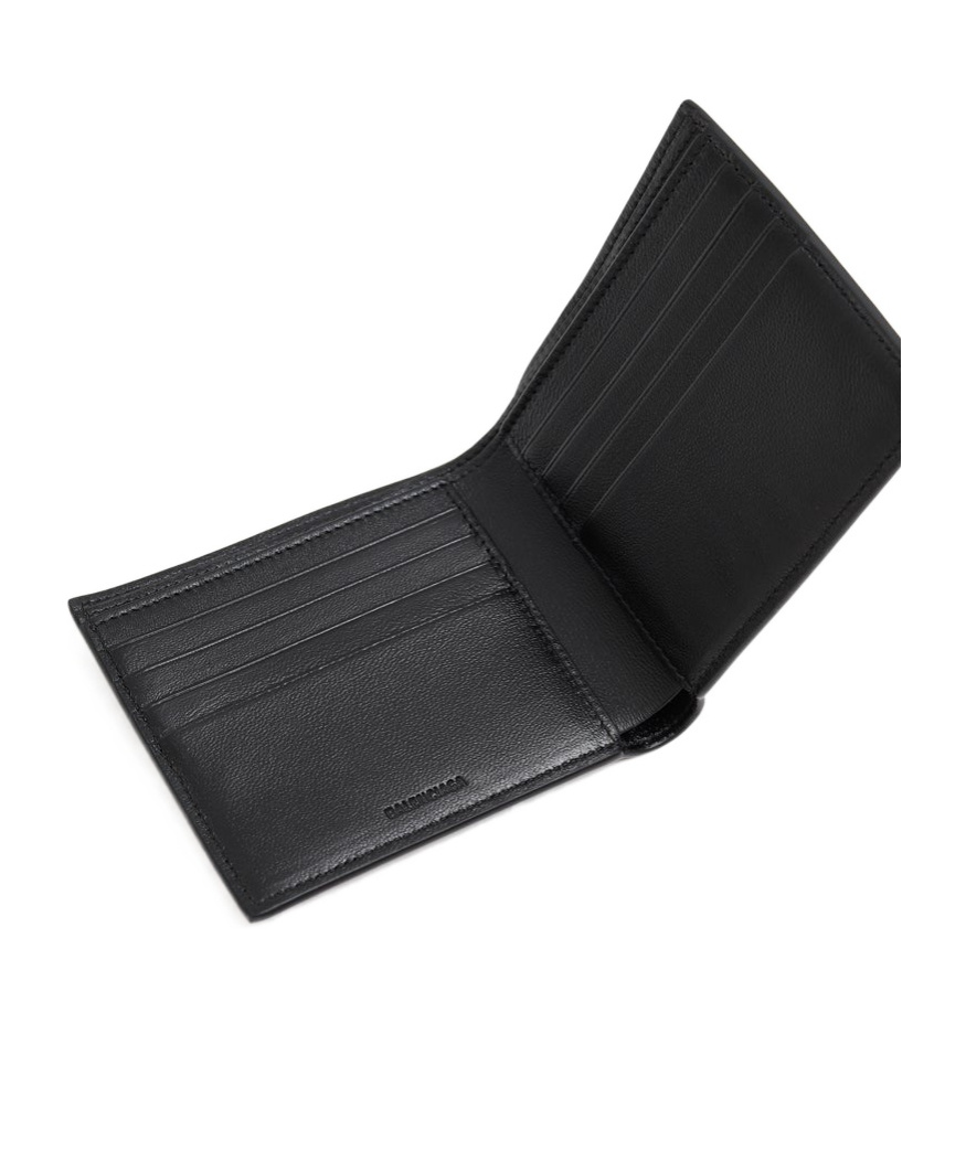 Balenciaga Cash Square Folded Wallet In Black