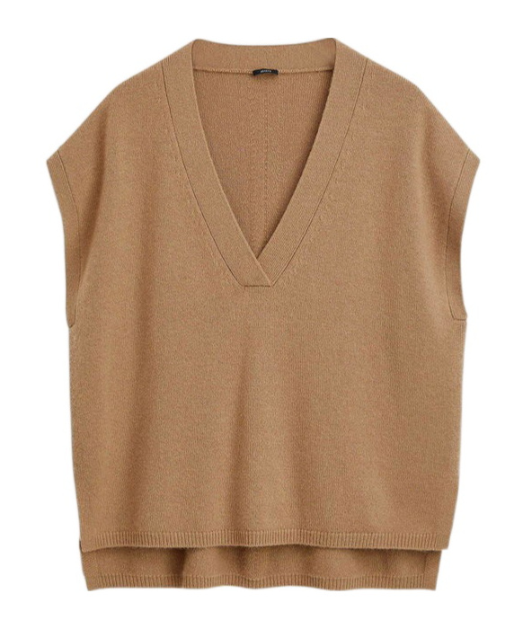 Joseph Knit Vest In Brown