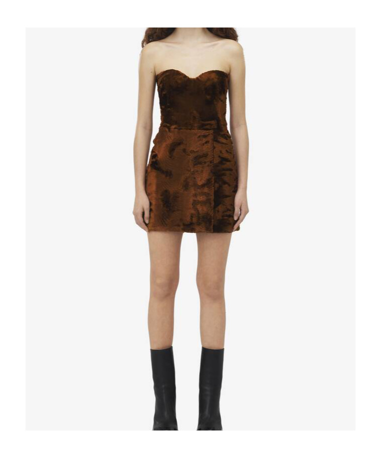 Alexander Mcqueen Tube Top Dress In Brown