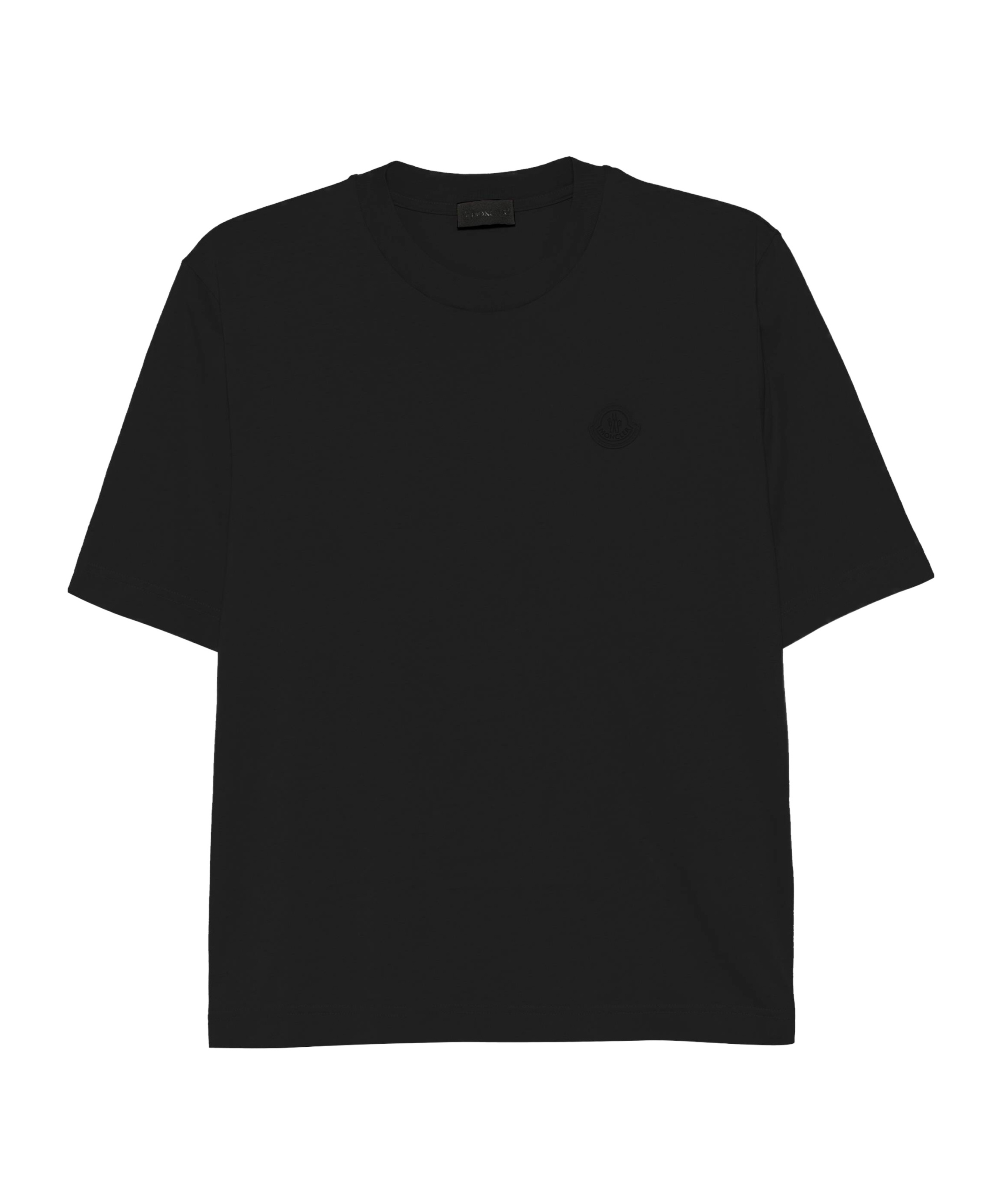 Moncler Open-necked Black Shirt In Black