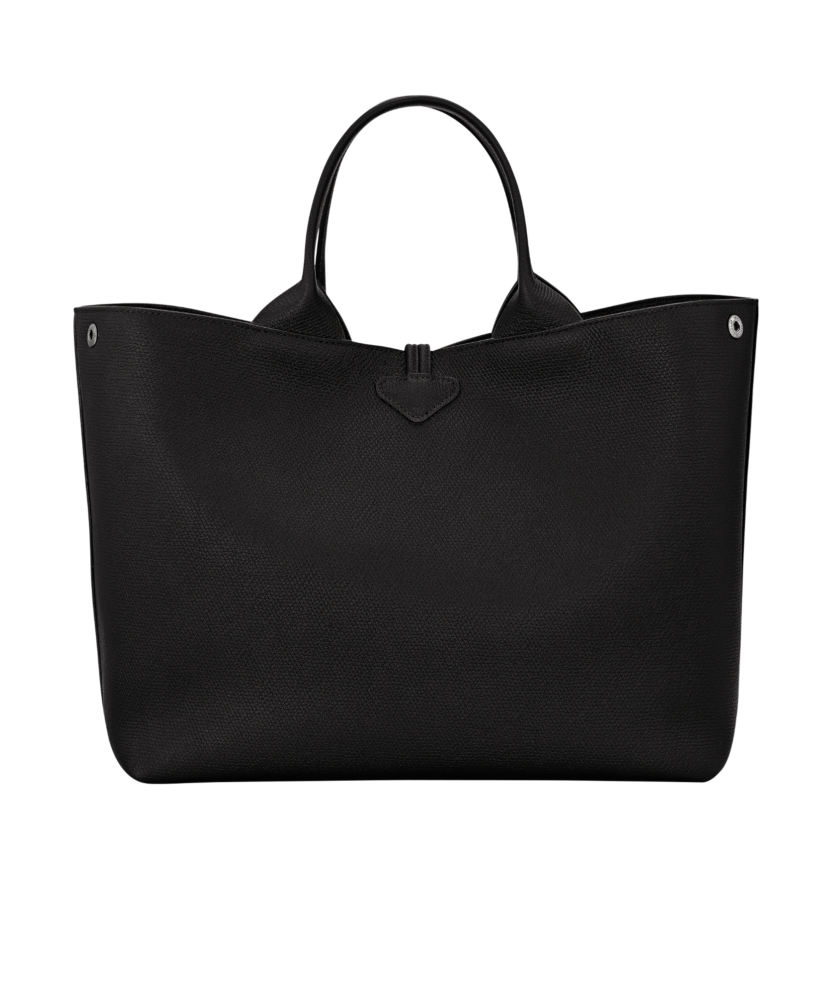 Longchamp Larger Le Roseau Leather Tote In Black
