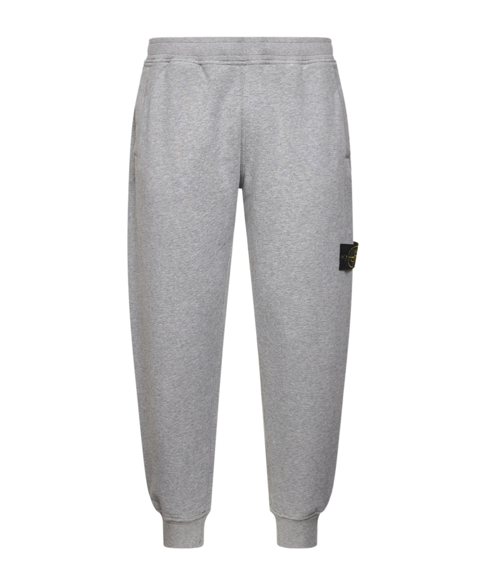 Stone Island Grey Brushed Organic Cotton Fleece Joggers Trousers In Gray