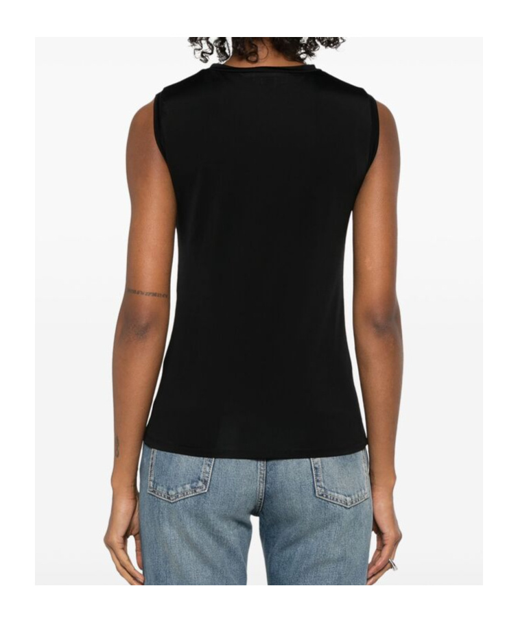 Alexander Mcqueen Black T-shirt With Transparent Inserts In Black