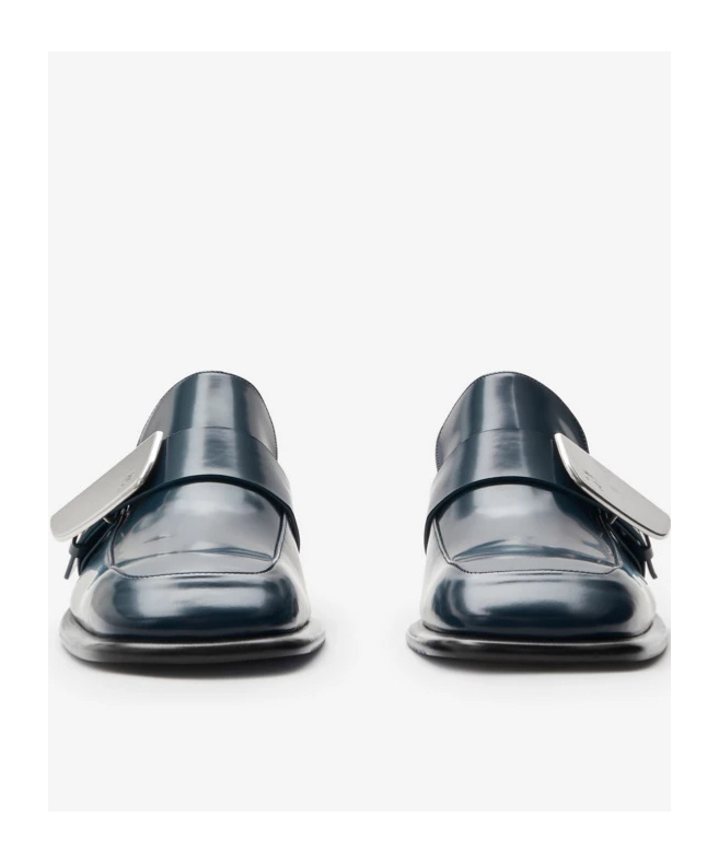 Burberry Shield Leather Loafers In Black