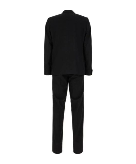Dries Van Noten Tailored Suit With Back Vent And Notched Lapel In Black