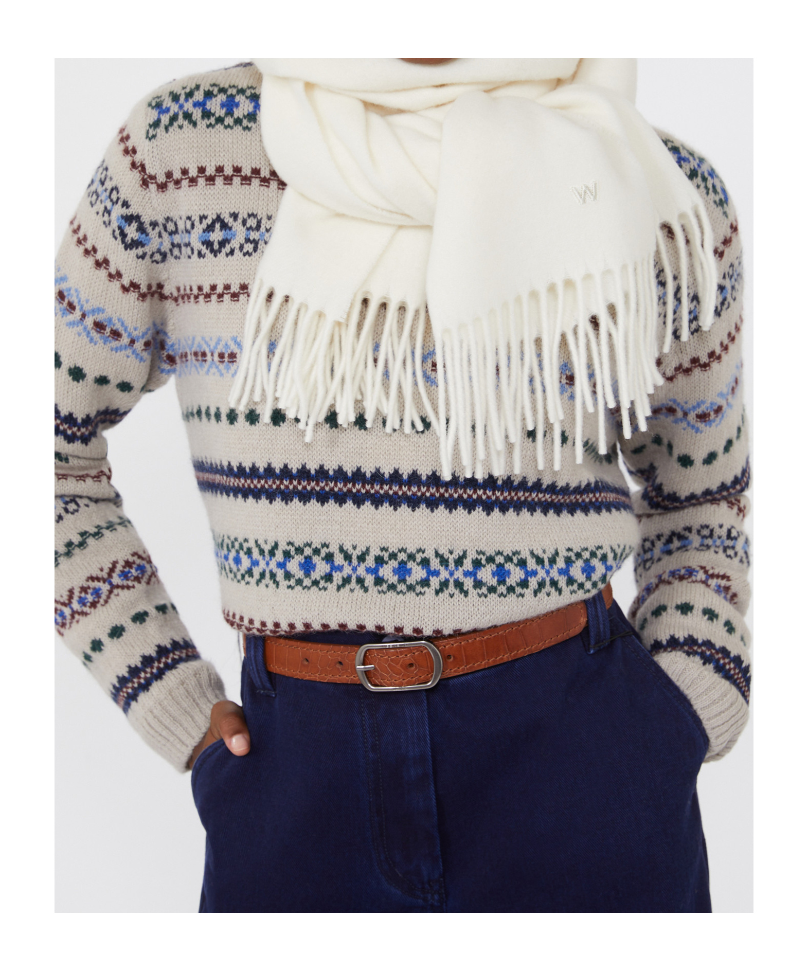 Weekend Max Mara Wool Stole In Neutral