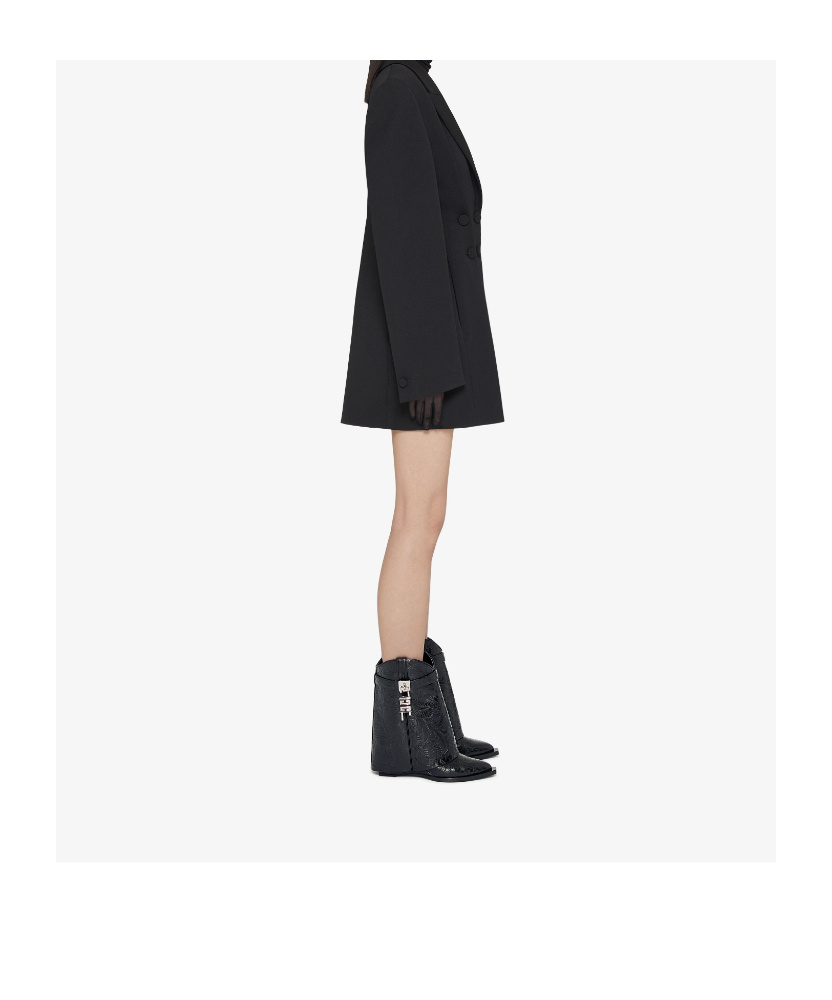 Givenchy 60mm Shark Lock Cowboy Leather Boots In Black