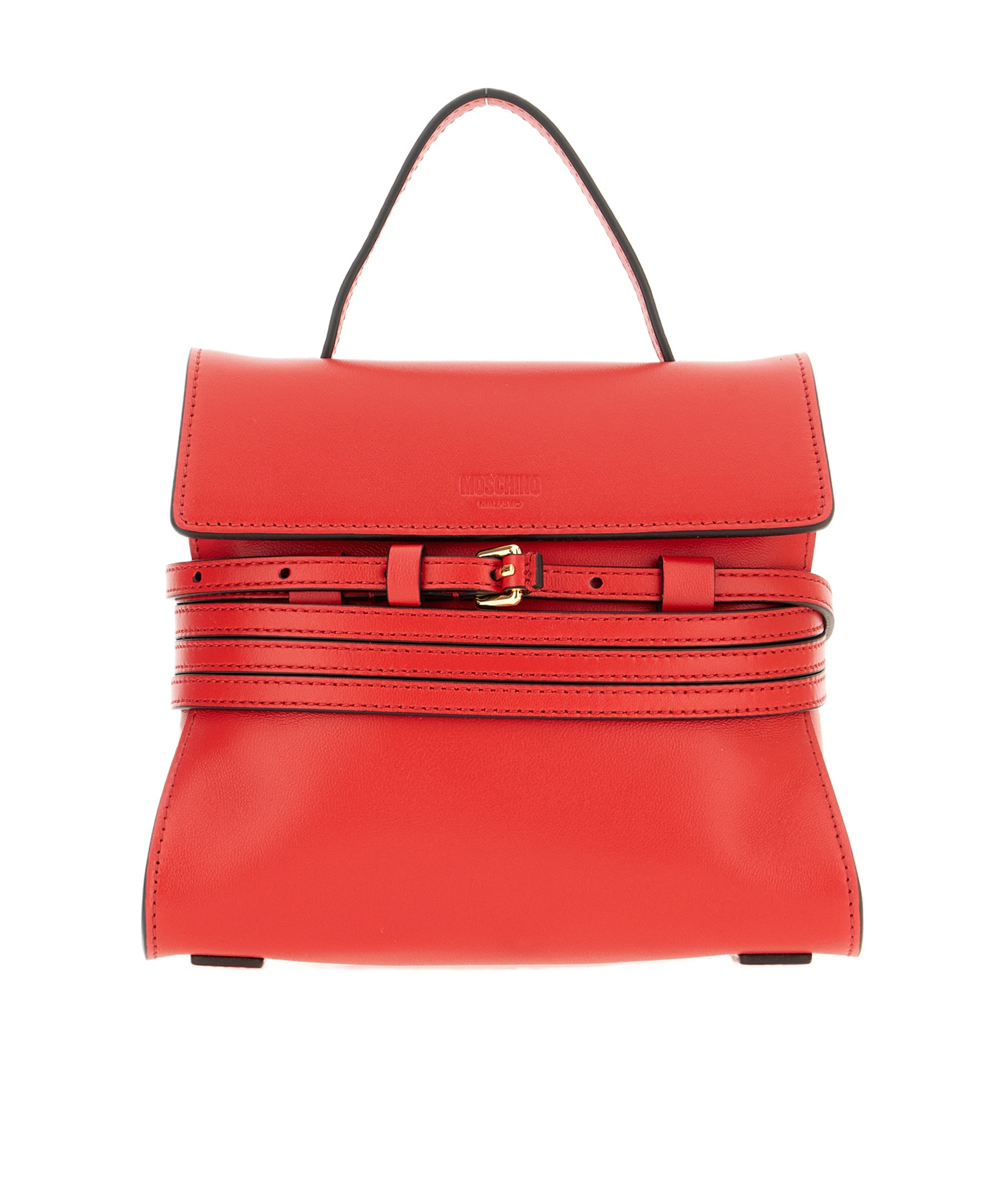 Moschino Tie Me Leather Tote Bag In Pink