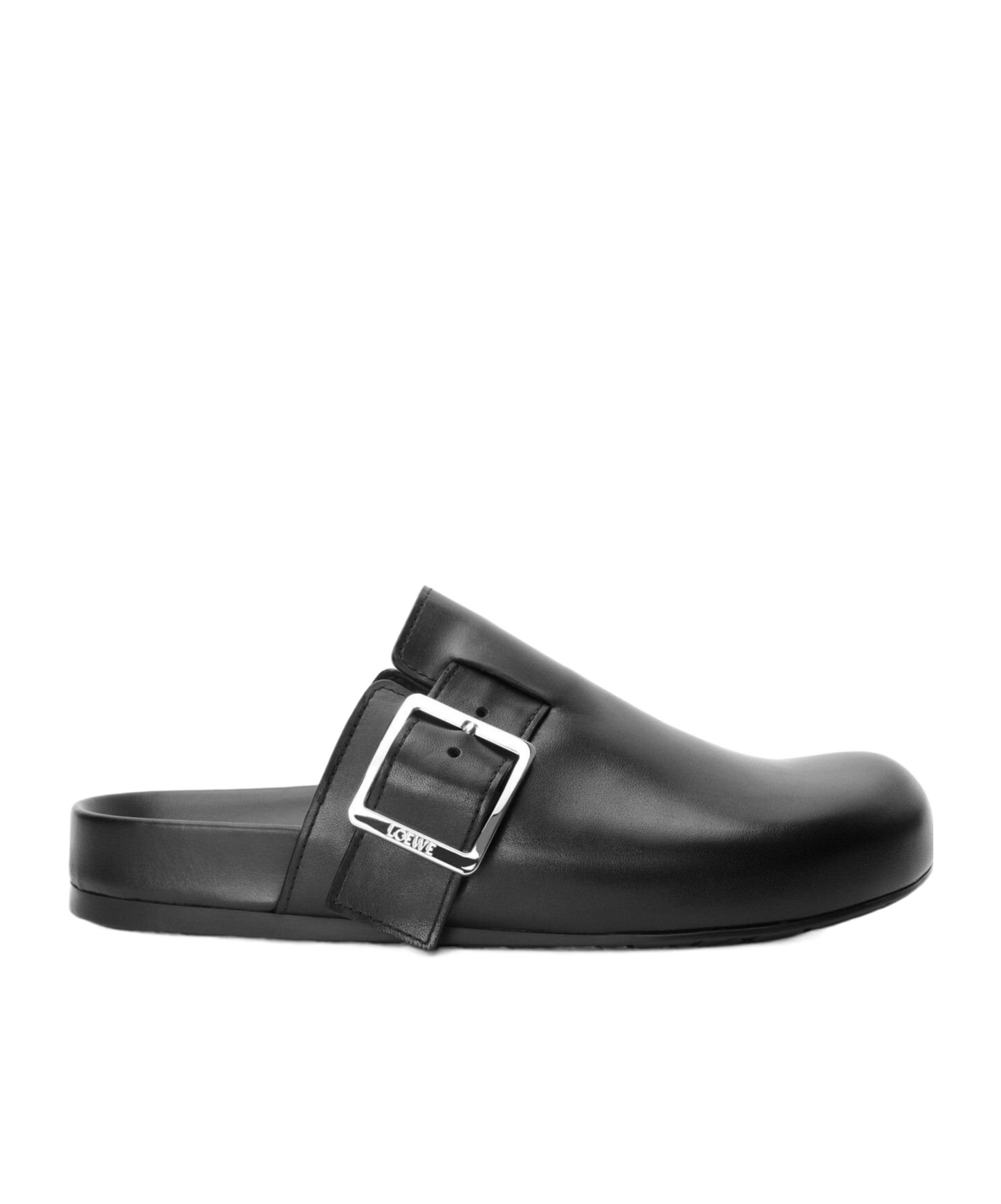 Loewe Ease Buckle Brushed Leather Clogs In Black