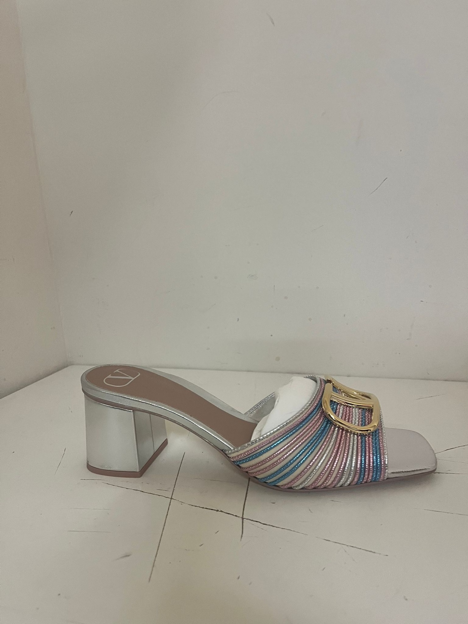 Valentino Garavani Vlog High-heeled Sandals In Gray
