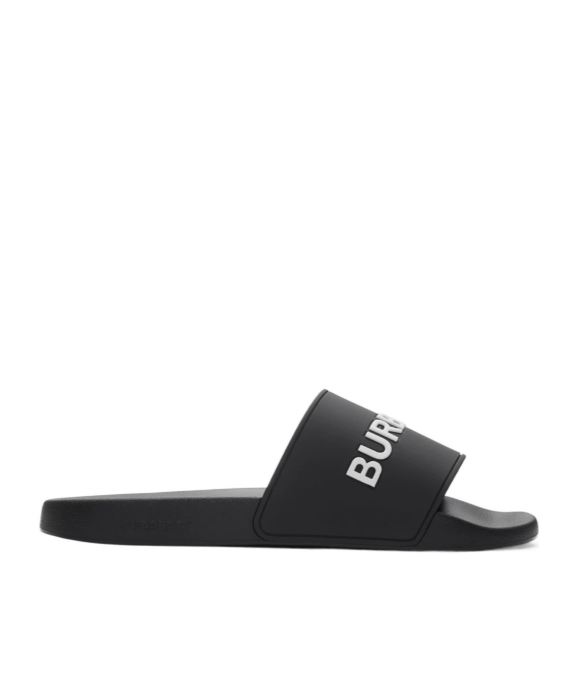 Burberry Round Head Slippers In Black/optical White