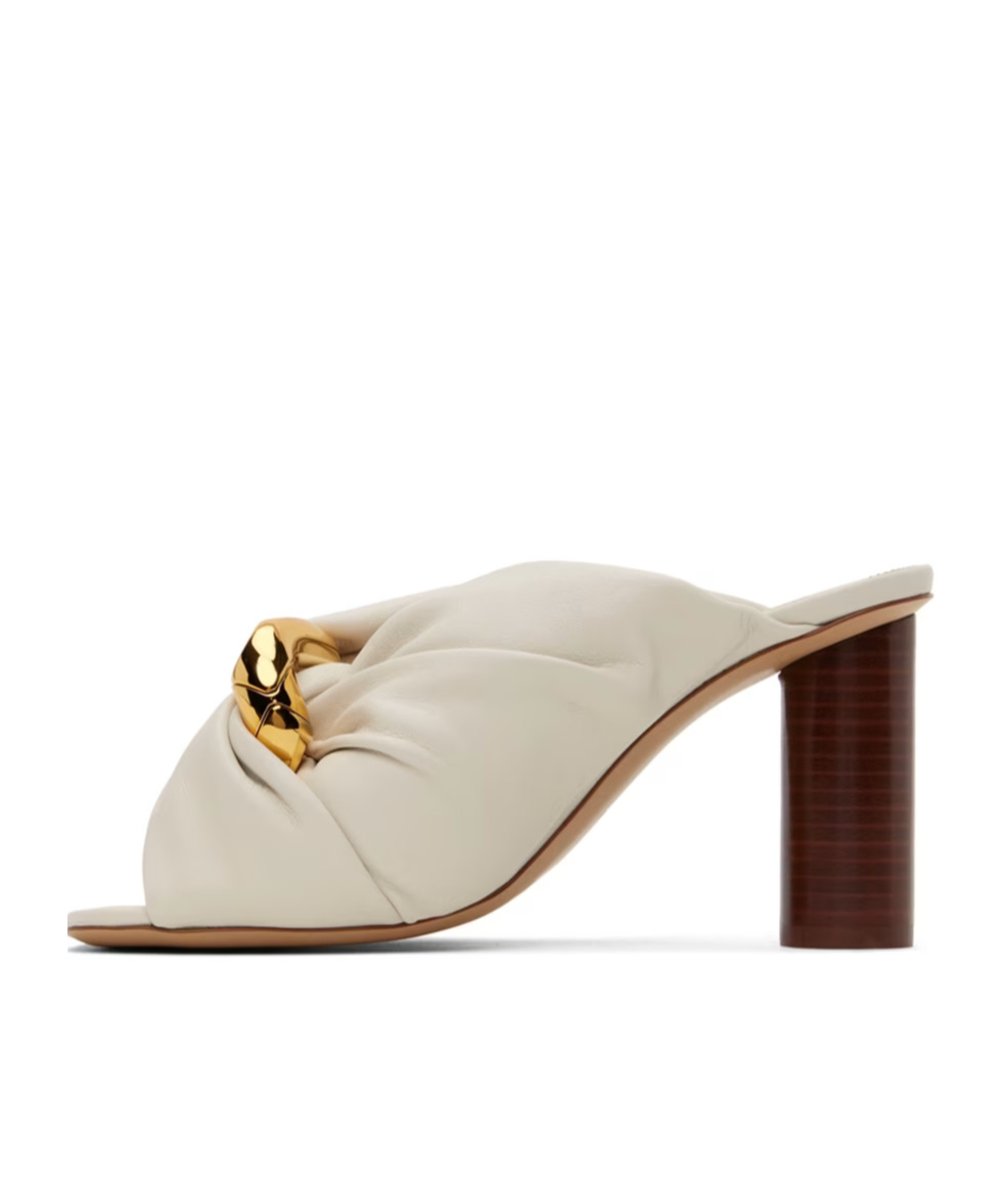 Jw Anderson Corner Twisted Pleated Detail High-heeled Sandals In White