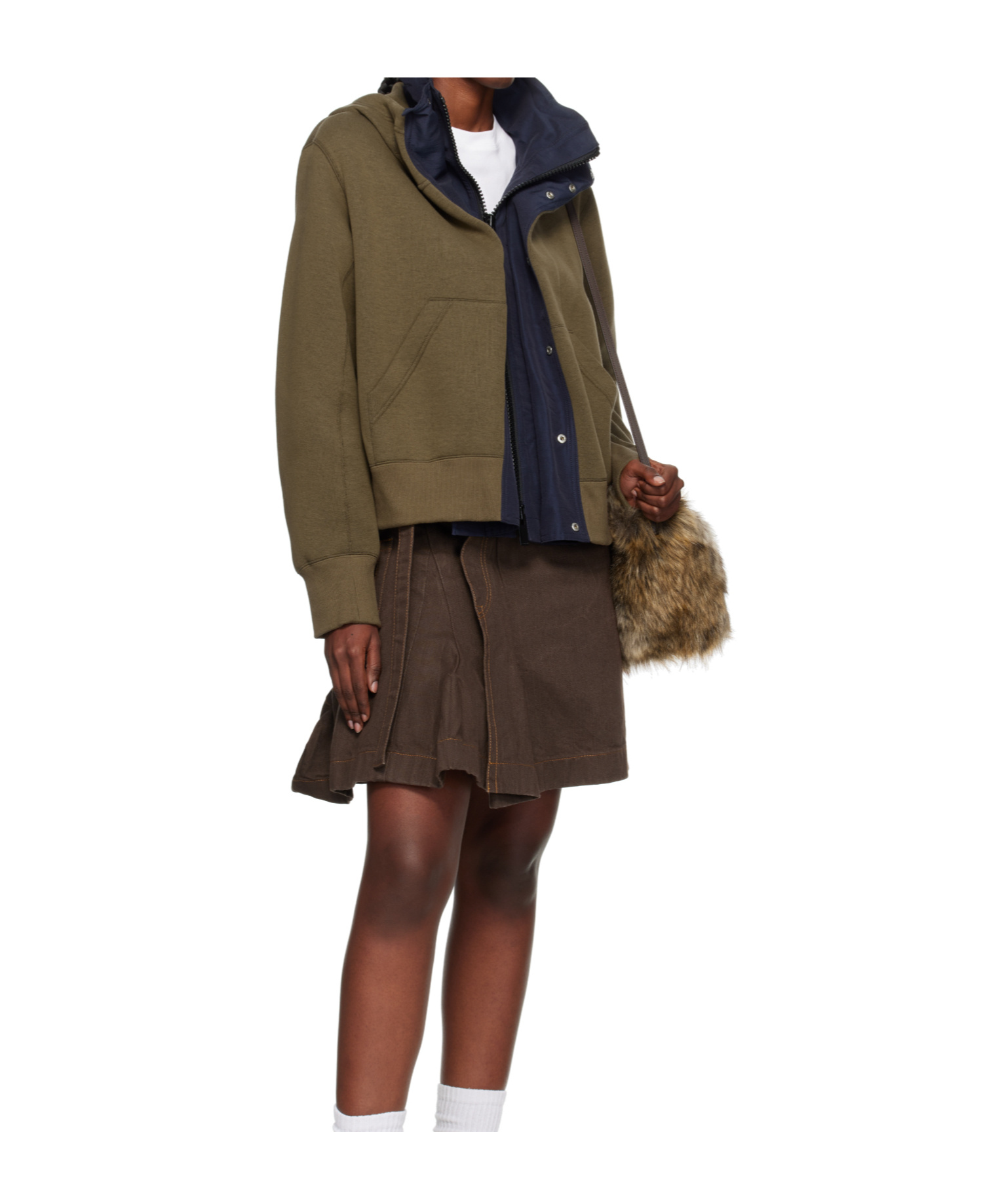 Sacai Belt Loop Skirt In Brown
