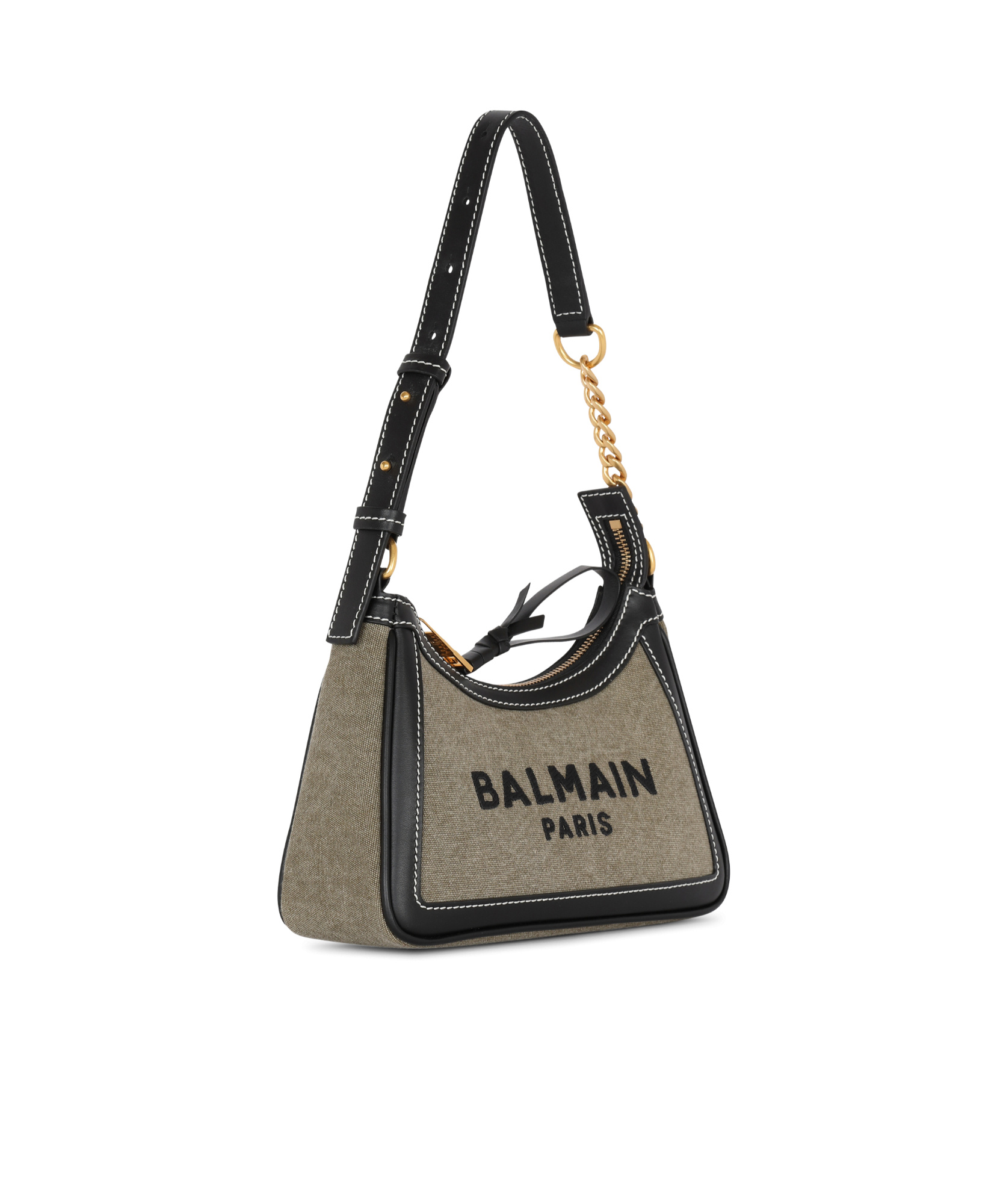 Balmain B-army Panelled Top Handle Bag In Black