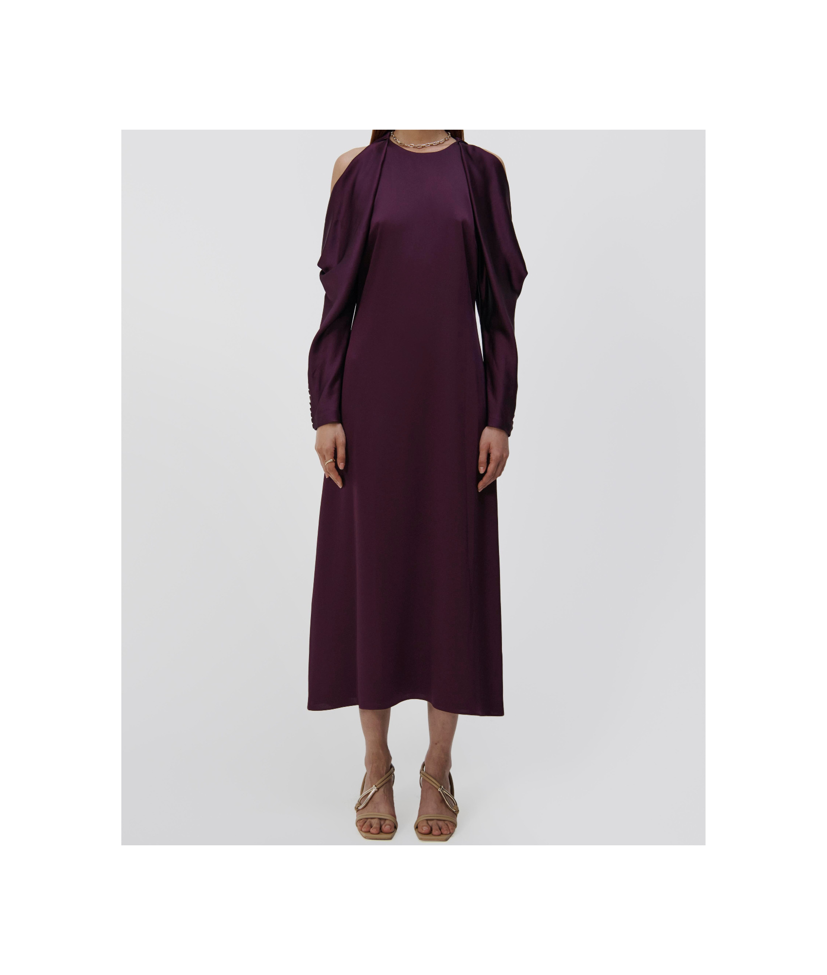 JONATHAN SIMKHAI LOVISA COLD-SHOULDER MIDI DRESS