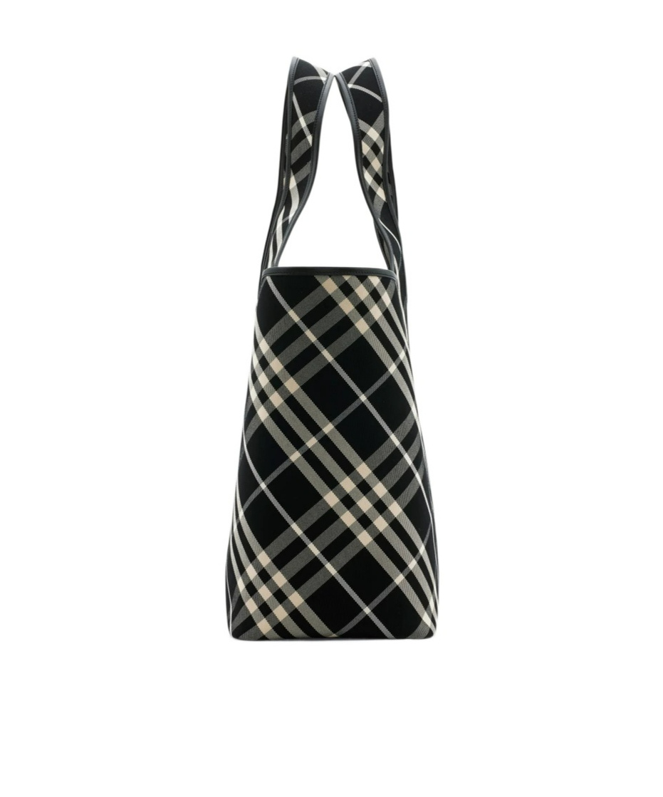 Burberry Medium Vintage Check Tote Bag In Black