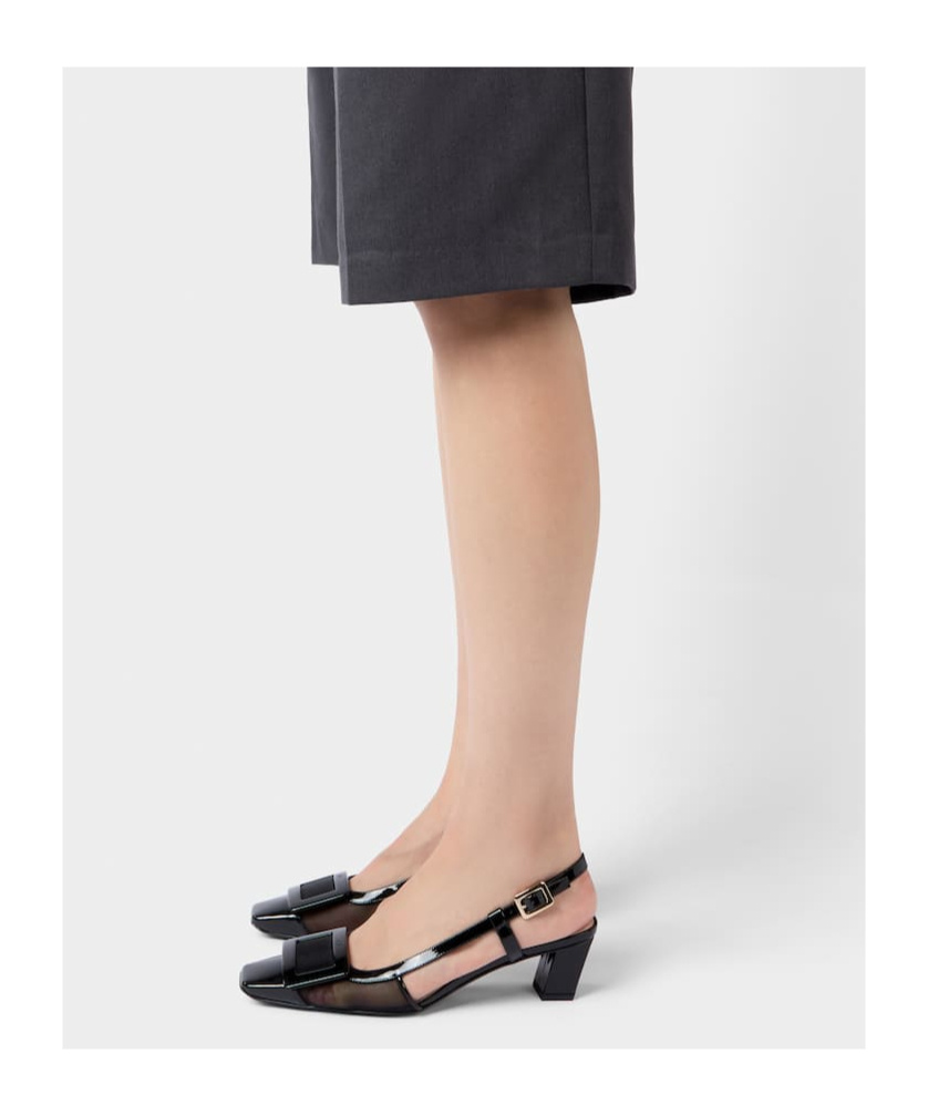 Roger Vivier Dcollet Slingback Mesh In Black