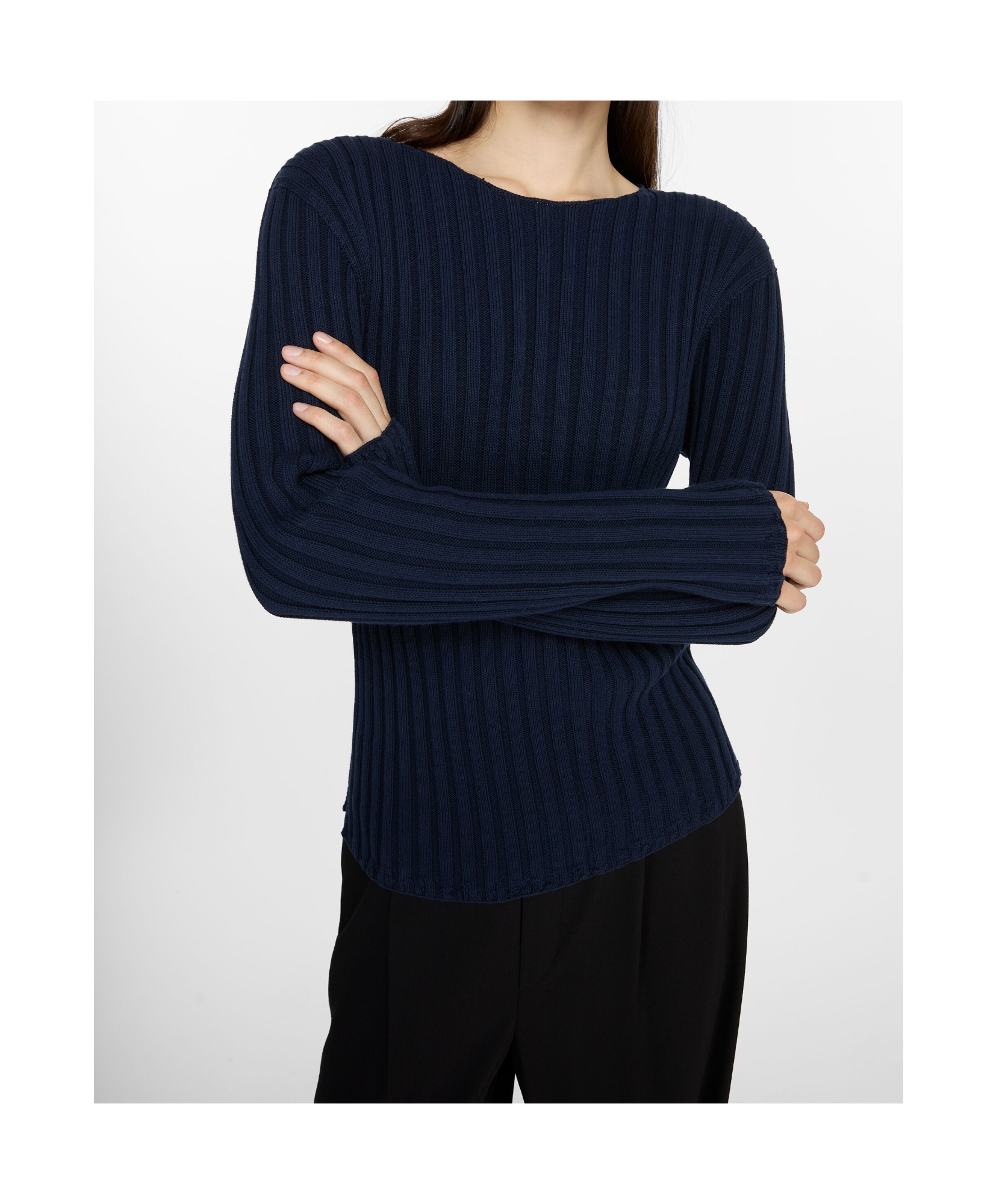 Acne Studios Long-sleeved Pullover In Black