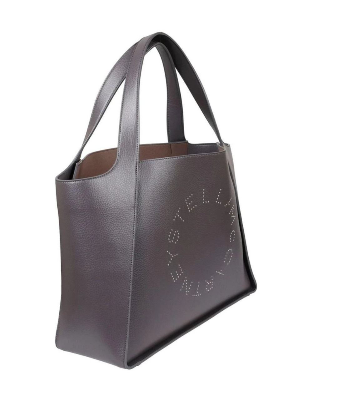 Stella Mccartney Logo Perforated Tote Bag In Black
