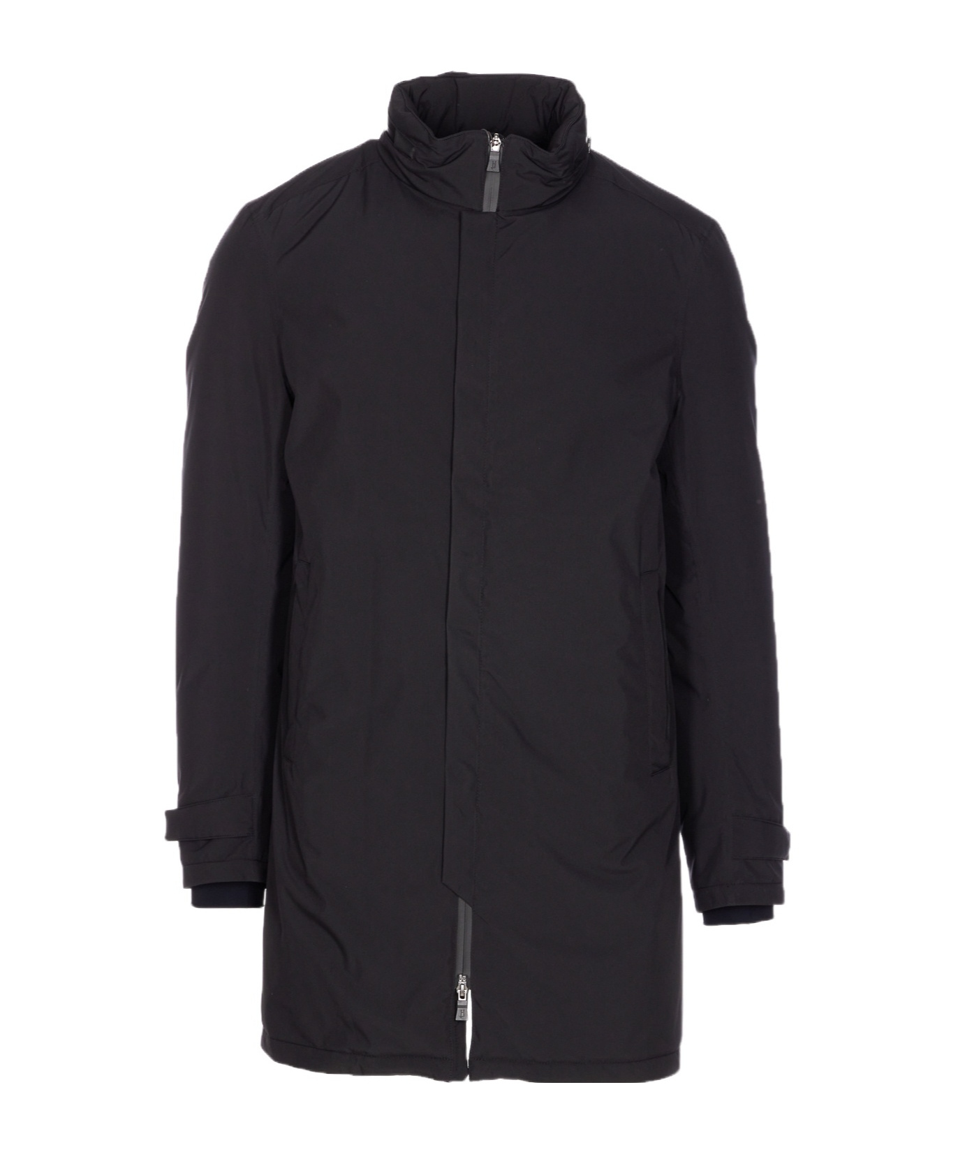 Herno Down Jacket With High Neck And Side Pockets In Black