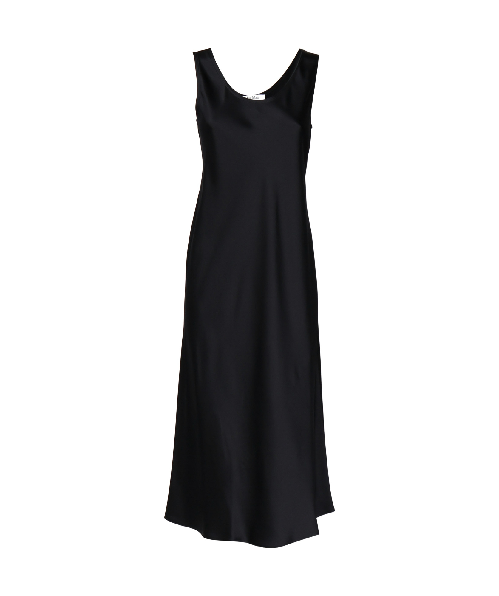 Max Mara Banjo Silk Satin Midi Dress In Black